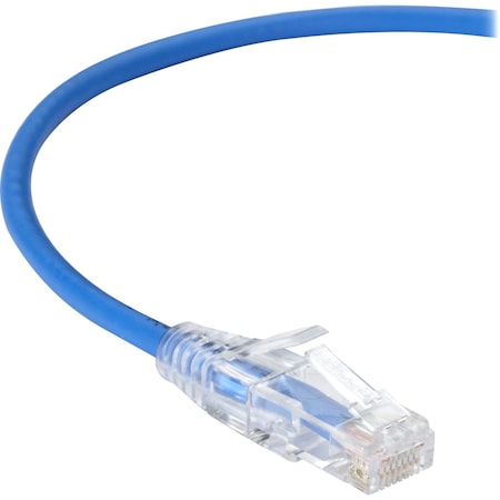 Black Box Slim-Net Cat6 250-Mhz 28-Awg Ethernet Patch Cable - Unshielded, Pvc, C6PC28-BL-12